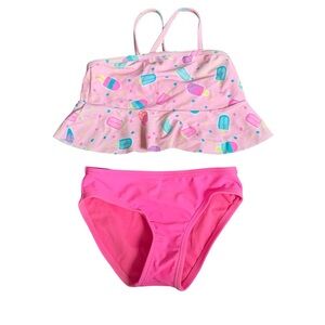 Okie Dokie Pink Popsicle 2-Piece Tankini Swimsuit Set Girls Size 4T